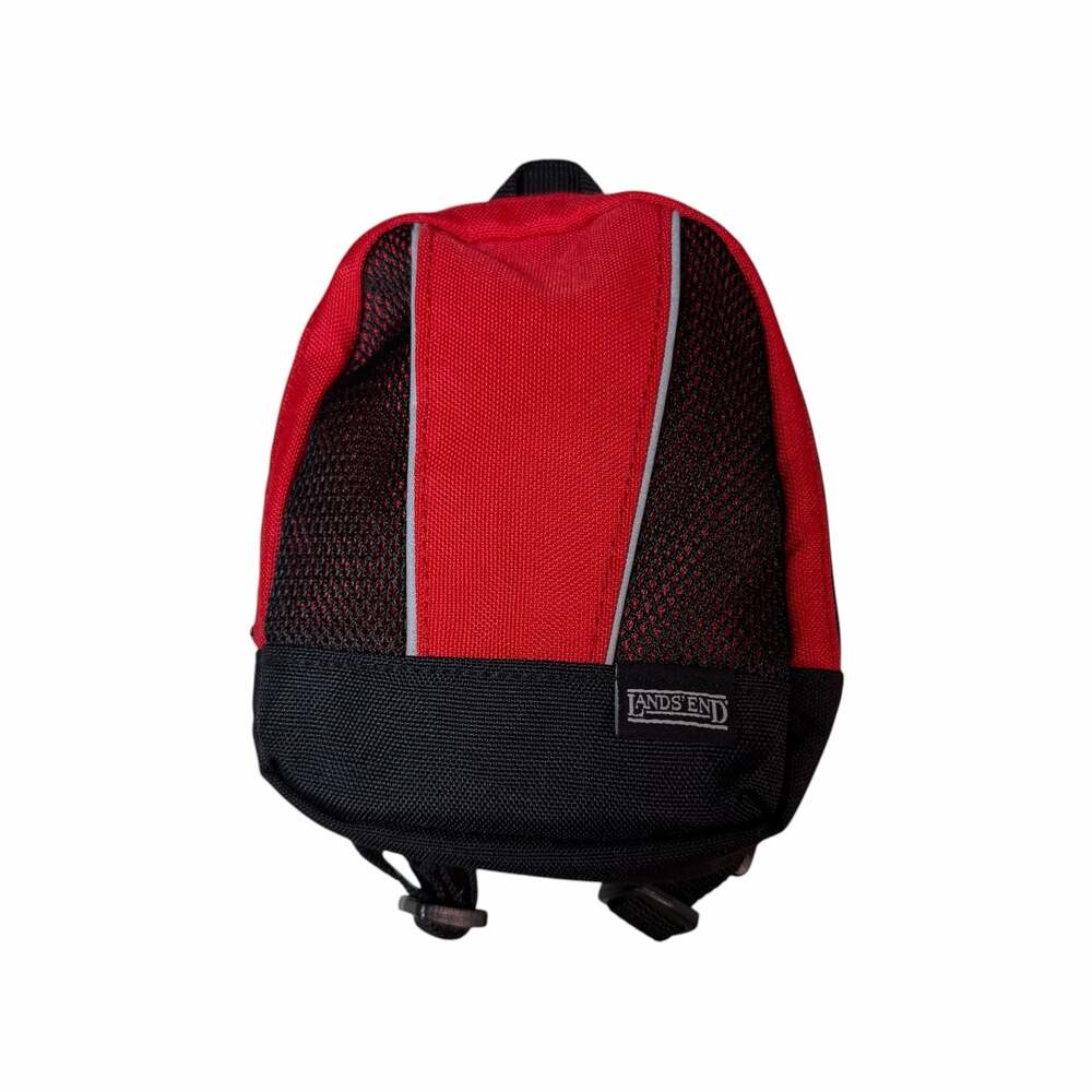 Lands' End Mini Backpack Red Black Nylon Carry Case